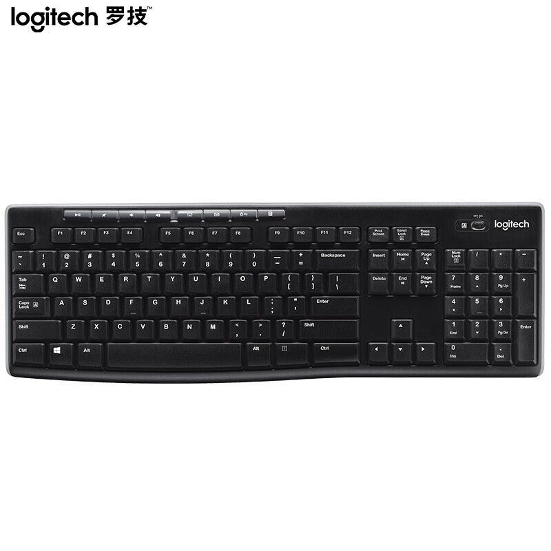 罗技（Logitech）K270 无线键盘 带无线2.4G接收器办公键盘 优联 笔记本键盘