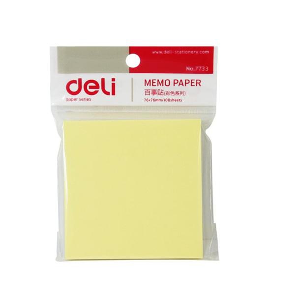 得力(deli) 7733 记事贴 76*76mm 100页便利贴/便签纸/便签本/易事贴/百事贴