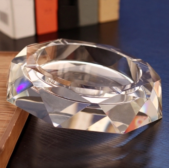 高档 元镀水晶烟灰缸（圆形）晶透18cm