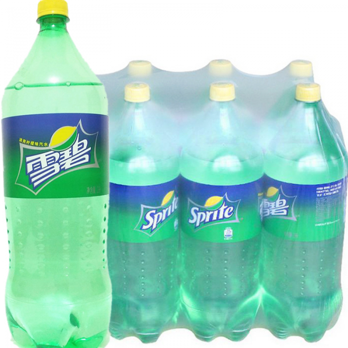 雪碧(Sprite) 柠檬味 大桶装 碳酸汽水饮料 2L*8瓶 整箱装