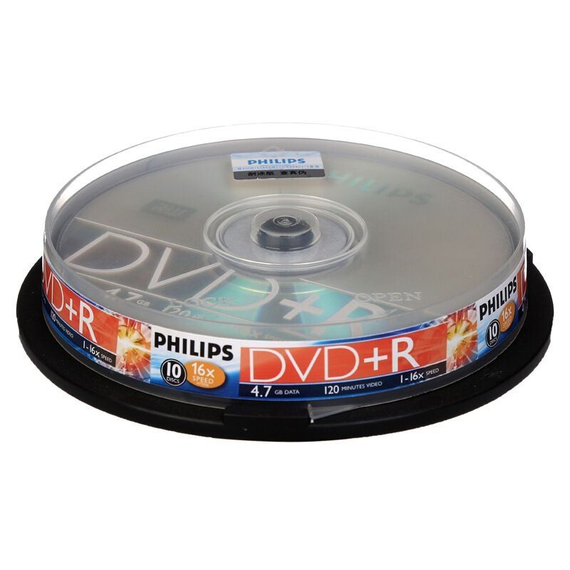 飞利浦（PHILIPS）DVD+R 光盘/刻录盘 16速 4.7G 10片/桶