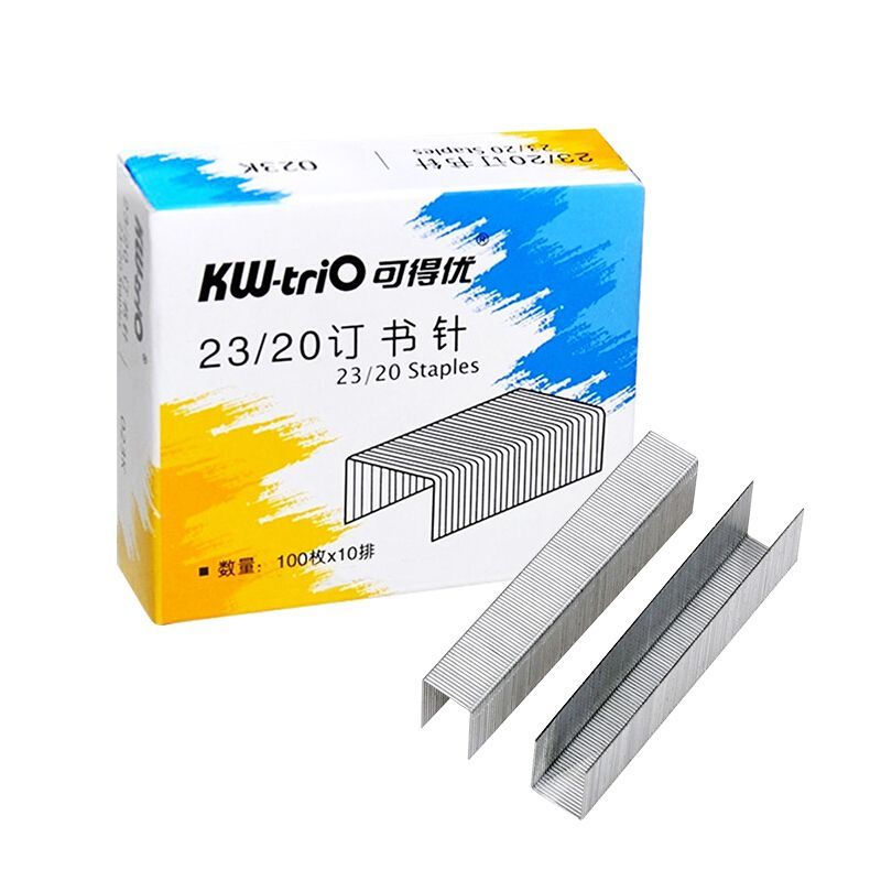 可得优(KW-triO)023K 23/20镀锌型订书针 可装订170页 1000枚/盒 银色 10盒/条