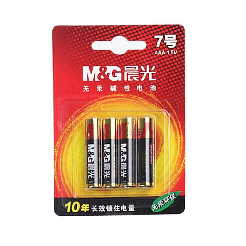 晨光（M&G） ARC92557 7号无汞环保干电池1.5V AA碱性电池 4粒/板