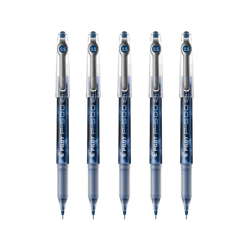百乐（PILOT）BL-P50/P500 中性笔针管笔学签字笔0.5mm 蓝黑色/墨蓝色 12支装/盒