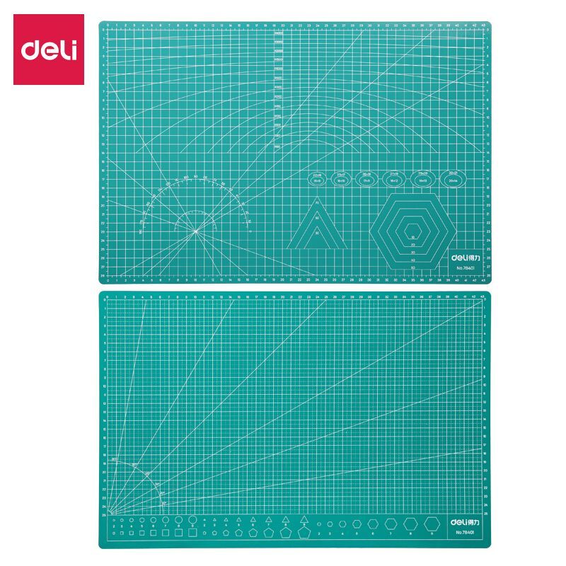 得力(deli) 78401 A3耐用PVC切割垫板桌垫 绿色