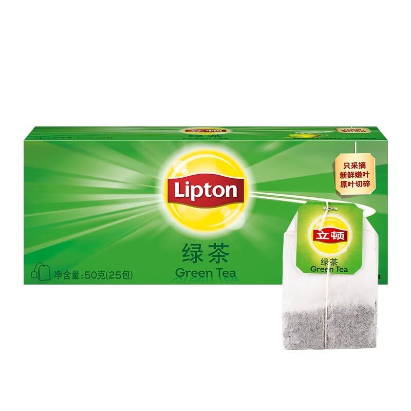 立顿（Lipton） 绿茶茶包  25包/盒 50g*1袋 3盒装