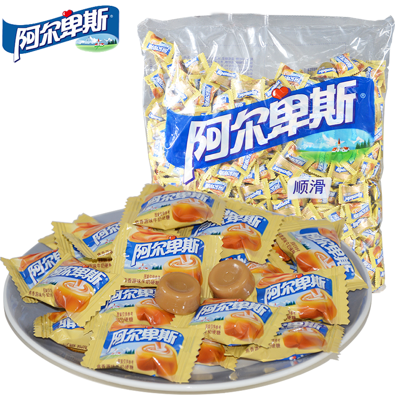 阿尔卑斯 顺滑 焦香源味牛奶硬糖 2.5kg 整袋装