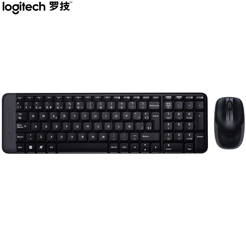 罗技（Logitech）MK220 无线键鼠套装 黑色带无线