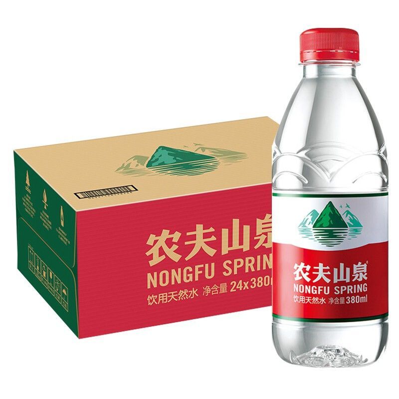 农夫山泉 380ml 天然水 24瓶/箱 整箱装