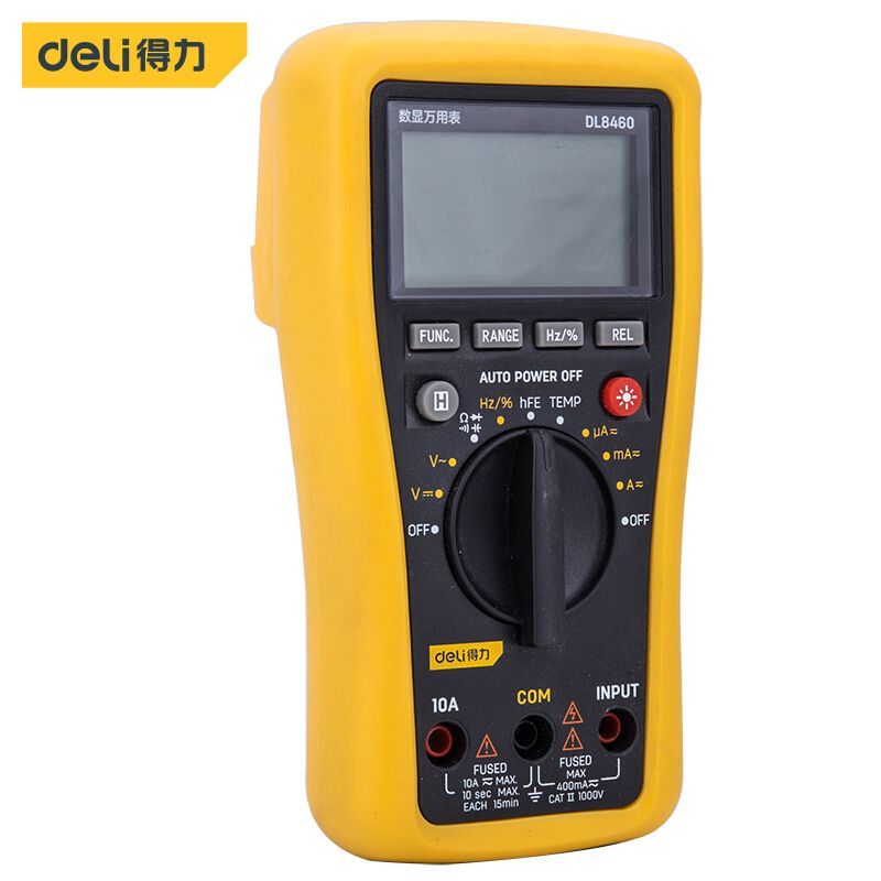 得力(deli)工具 DL8460 数显万用表多用表电流表 3-3/4位（可测温+频率直流1000V交流750V）